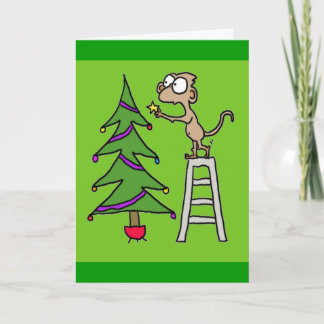 Festividades Cartão de Natal de Macaco