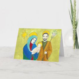 Festividades Cartão de Natal de Maria, José e o menino Jesus.