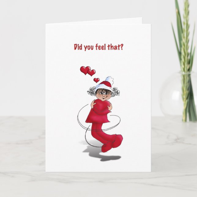 Festividades cartão de natal de menina de abraço (Frente)