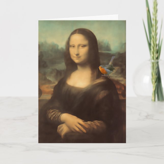 Festividades Cartão de Natal de Mona Lisa (Frente)