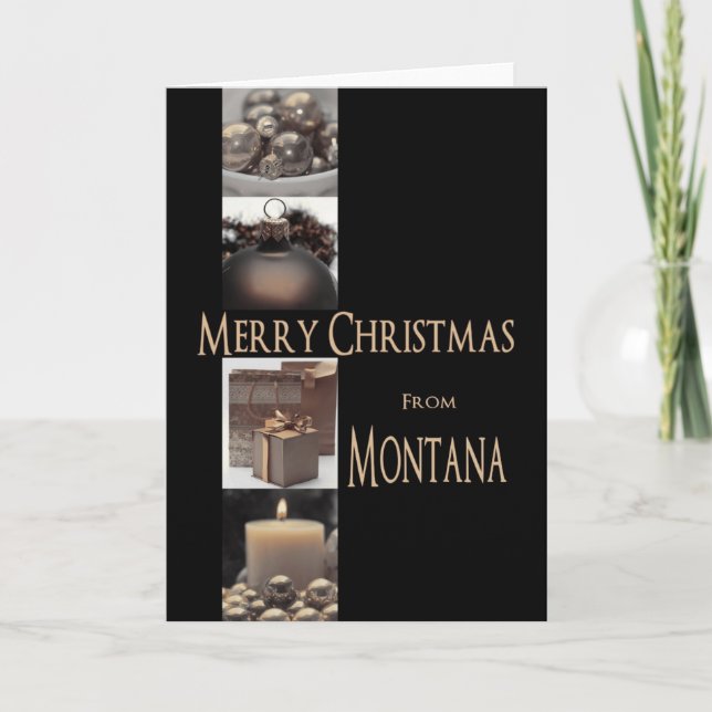 Festividades Cartão de Natal de Montana com ornamentos (Frente)