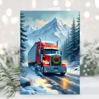 Cartão de Natal de Motorista de Caminhão da Estrad
