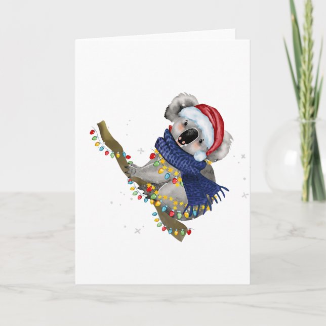 Festividades Cartão de Natal de Natal Koala (Frente)