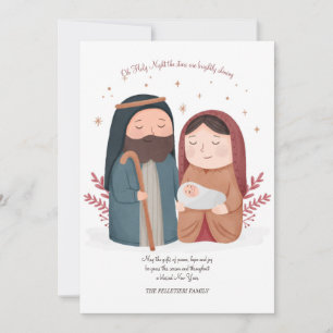 Festividades Cartão de Natal de Natividade de Aquarela