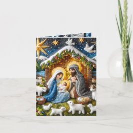 Festividades Cartão de Natal de Natividade Dobrado