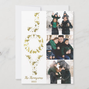 Festividades Cartão de Natal de Natividade, JOY Gold Foil
