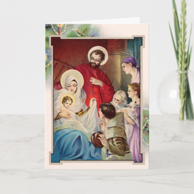 Festividades Cartão de Natal de Natividade Religiosa (Frente)