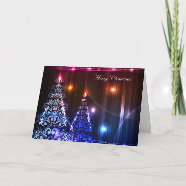 Festividades Cartão de Natal de néon #1 (Frente)