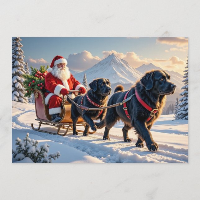 Festividades Cartão de Natal de Newfoundlander (Frente)
