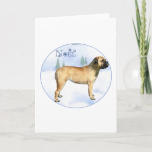 Festividades Cartão de Natal de Noel Bullmastiff