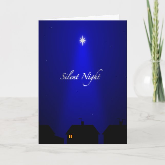 Festividades Cartão de Natal de Noite Silenciosa (Frente)