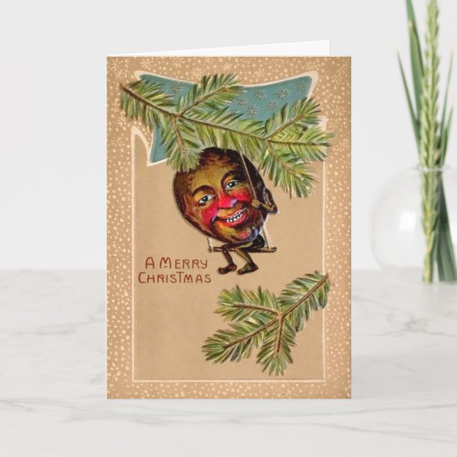 Festividades Cartão de Natal de Nut Balançado Vitoriano Odd (Frente)