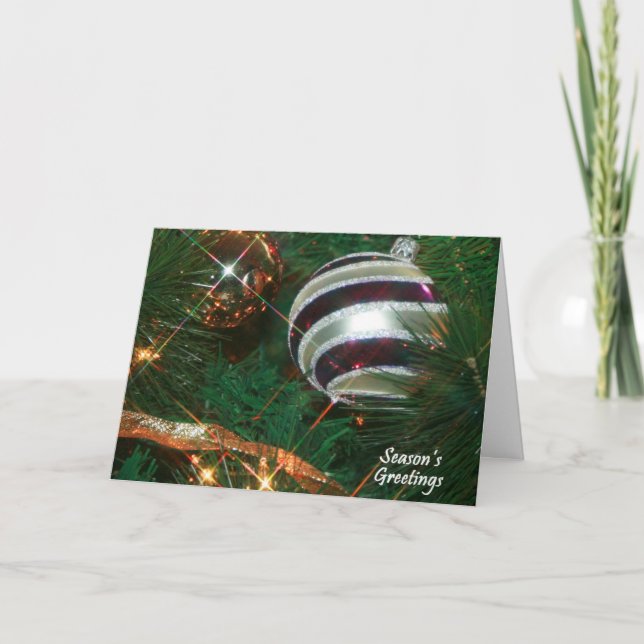 Festividades Cartão de Natal de Ornamento de Férias (Frente)