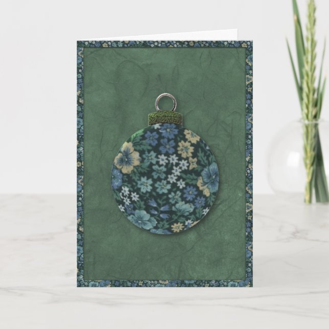 Festividades Cartão de Natal de Ornamento Floral (Frente)