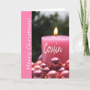 Festividades Cartão de natal de ornamento rosa primo