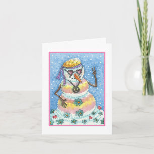 FESTIVIDADES CARTÃO DE NATAL DE PACE COM BONECA DE NEVE GROOVY 