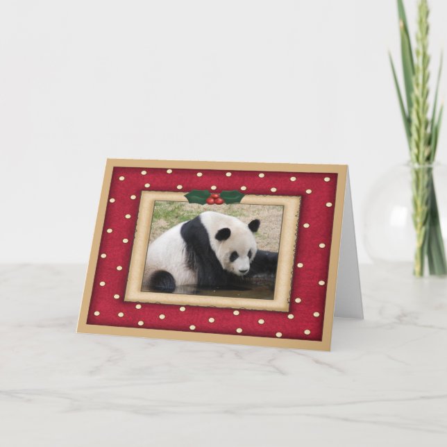 Festividades Cartão de Natal de Panda Bear Gigante (Frente)