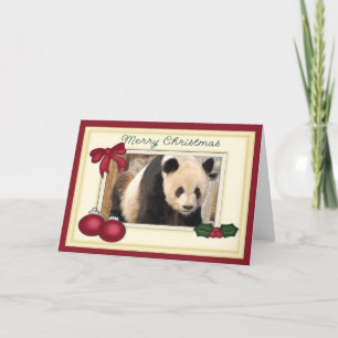 Festividades Cartão de Natal de Panda Bebê e Bebê