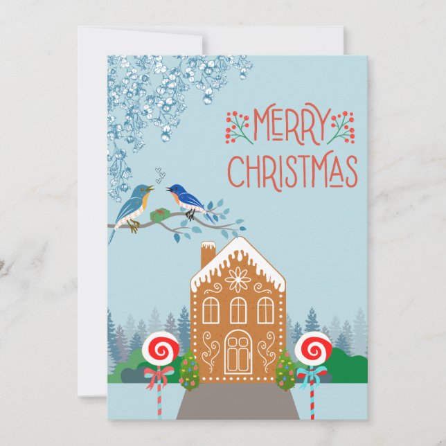 Festividades Cartão de Natal De Pão De Gingerência Cheio (Frente)