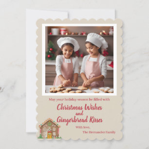 Festividades Cartão de Natal de Pão de Mel com Foto Personaliza