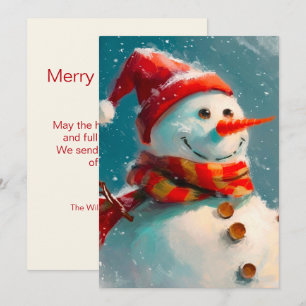 Festividades Cartão de Natal de Papai Noel de Neve Vintage Fofo