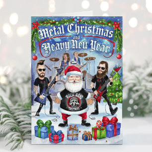 Festividades Cartão de Natal de Papai Noel Engraçado de Heavy M