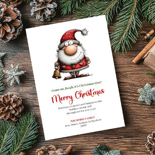 Festividades Cartão de Natal de Papai Noel Engraçado Moderno