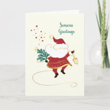 Cartão de Natal de Papai Noel – Mensagem de Férias