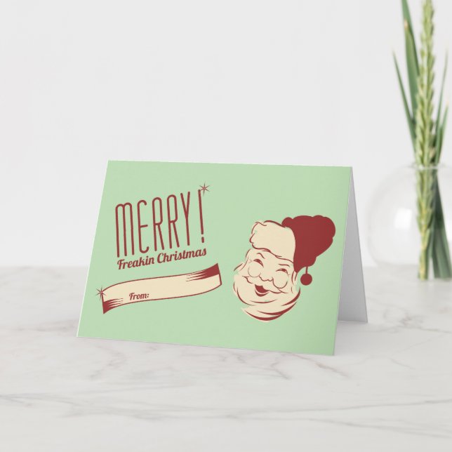 Festividades Cartão de Natal de Papai noel sarcástico (dentro v (Frente)