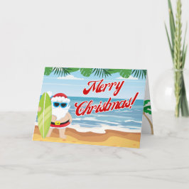 Festividades Cartão de Natal de Papais noeis de praia