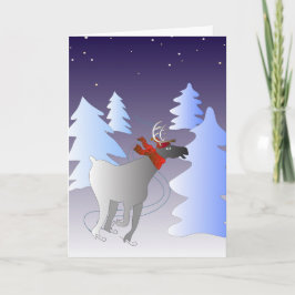 Festividades Cartão de Natal de patinagem da rena