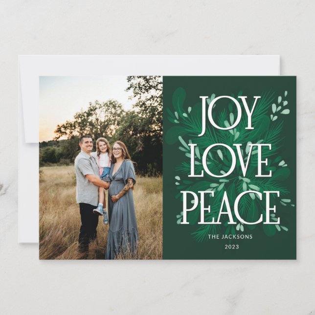 Festividades Cartão de Natal de Paz de Joy Love (Frente)