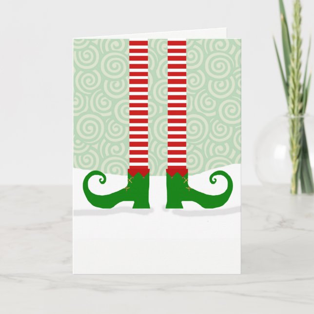 Festividades Cartão de Natal de Pernas Elf (Frente)