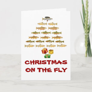 Festividades Cartão de Natal de Pesca de Montana Fly