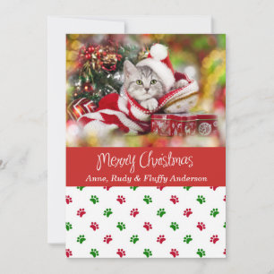 Festividades Cartão de Natal de Pet Photo com Impressões de P