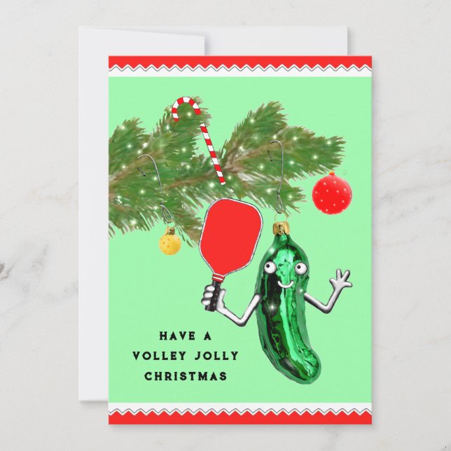 Festividades Cartão de Natal de Pickleball (Frente)