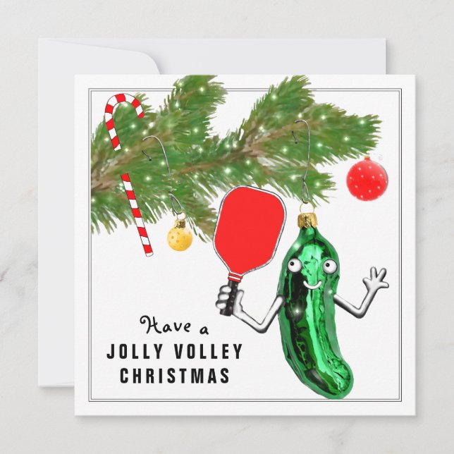 Festividades Cartão de Natal de Pickleball (Frente)