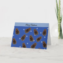 Cartão de Natal de Pinecones Natural