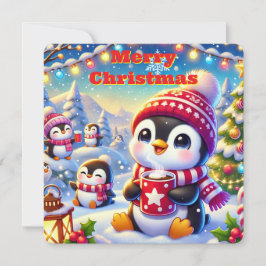 Festividades Cartão de Natal de Pinguim