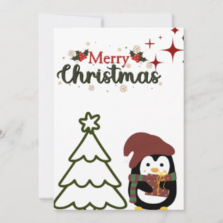 Festividades Cartão de Natal de Pinguim