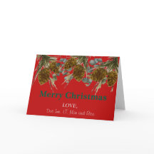 Cartão de Natal de Pinha de Natal