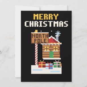 Festividades Cartão de Natal de Pixel Art da Oficina do Papai N