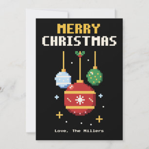 Festividades Cartão de Natal de Pixel Art de Enfeites