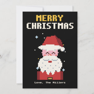 Festividades Cartão de Natal de Pixel Art do Papai Noel