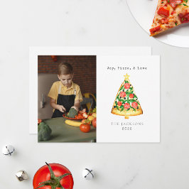 Festividades Cartão de Natal de Pizza Alegria Amor Família Foto