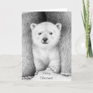 Festividades Cartão de Natal de Polar Bear Cub