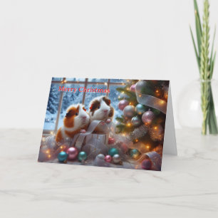 Festividades Cartão de Natal de Porquinhos-da-Índia (personaliz