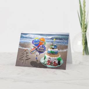 Festividades Cartão de Natal de Praia, Feliz Aniversário Jesus