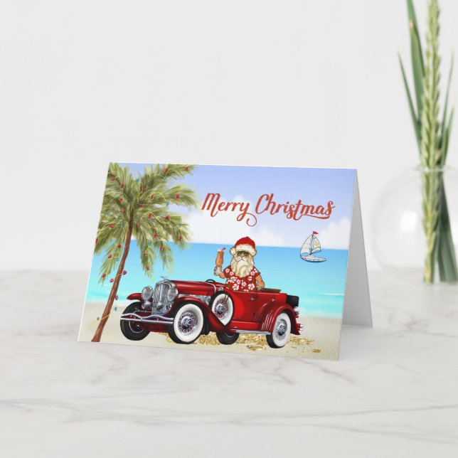 Festividades Cartão de Natal de Praia Tropical Duesenberg (Frente)