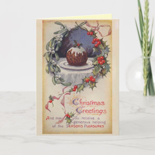 Festividades Cartão de Natal de Pudim Vitoriano (Frente)